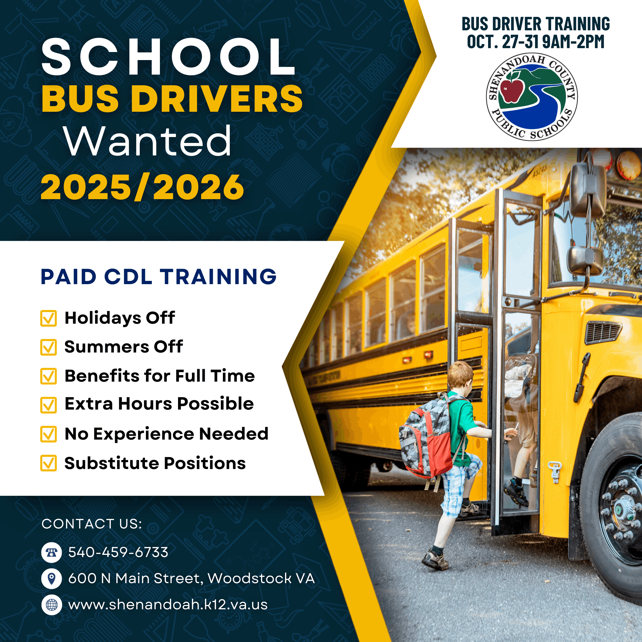 School Bus Driver Training Course Oct. 27-31